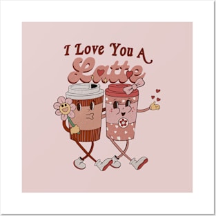 Sweet Latte Love: Valentine's Cup Couple Posters and Art